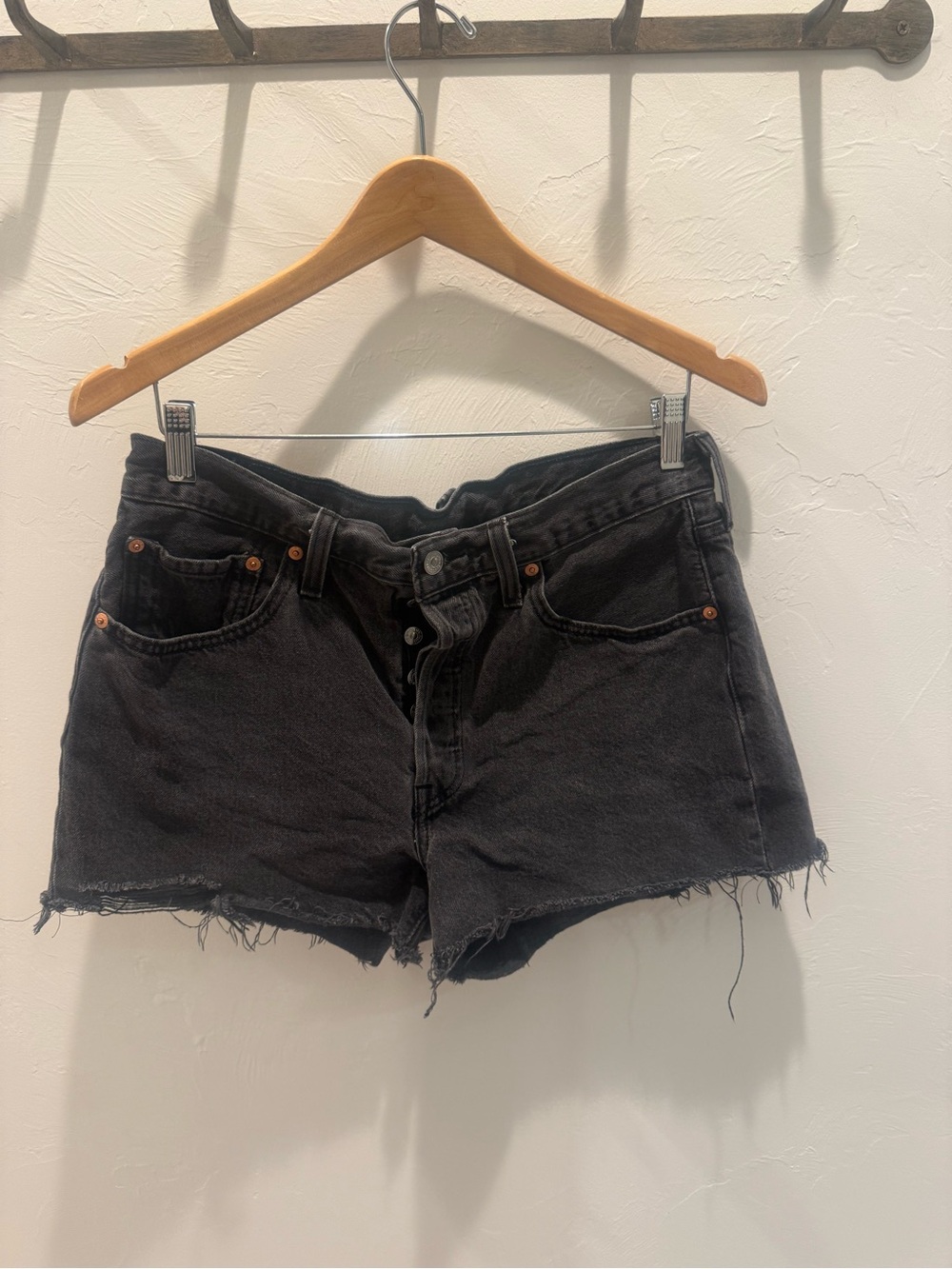 Levi’s Black Denim cutoff shorts